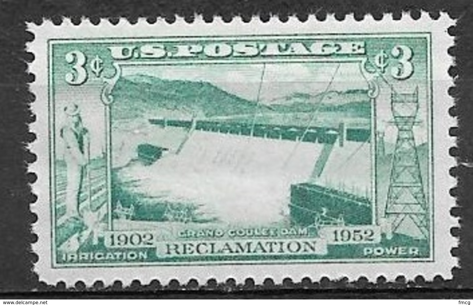 1952 3 Cents Grand Coulee Dam Mint Never Hinged - Nuovi