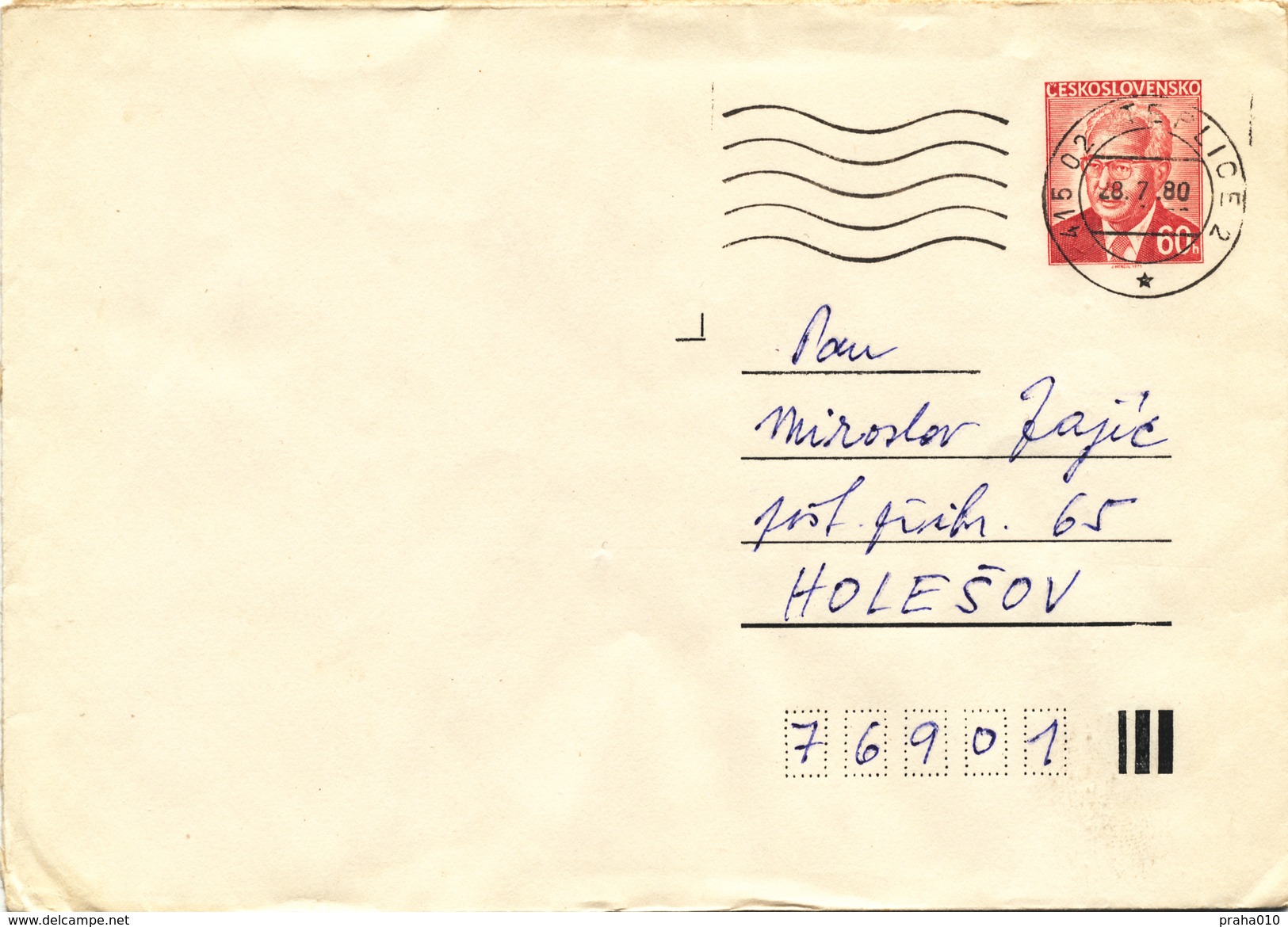 L3499 - Czechoslovakia (1980) 415 02 Teplice 2 (Postal Stationery: President Gustav Husak (1913-1991)); Machine Postmark - Covers