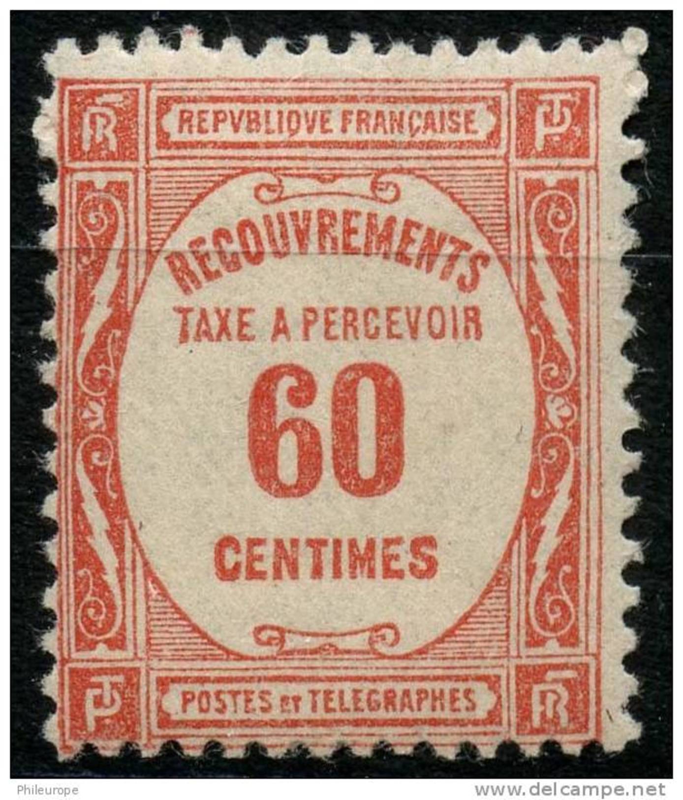 France Taxe (1927) N 58 * (charniere) - 1859-1959 Neufs