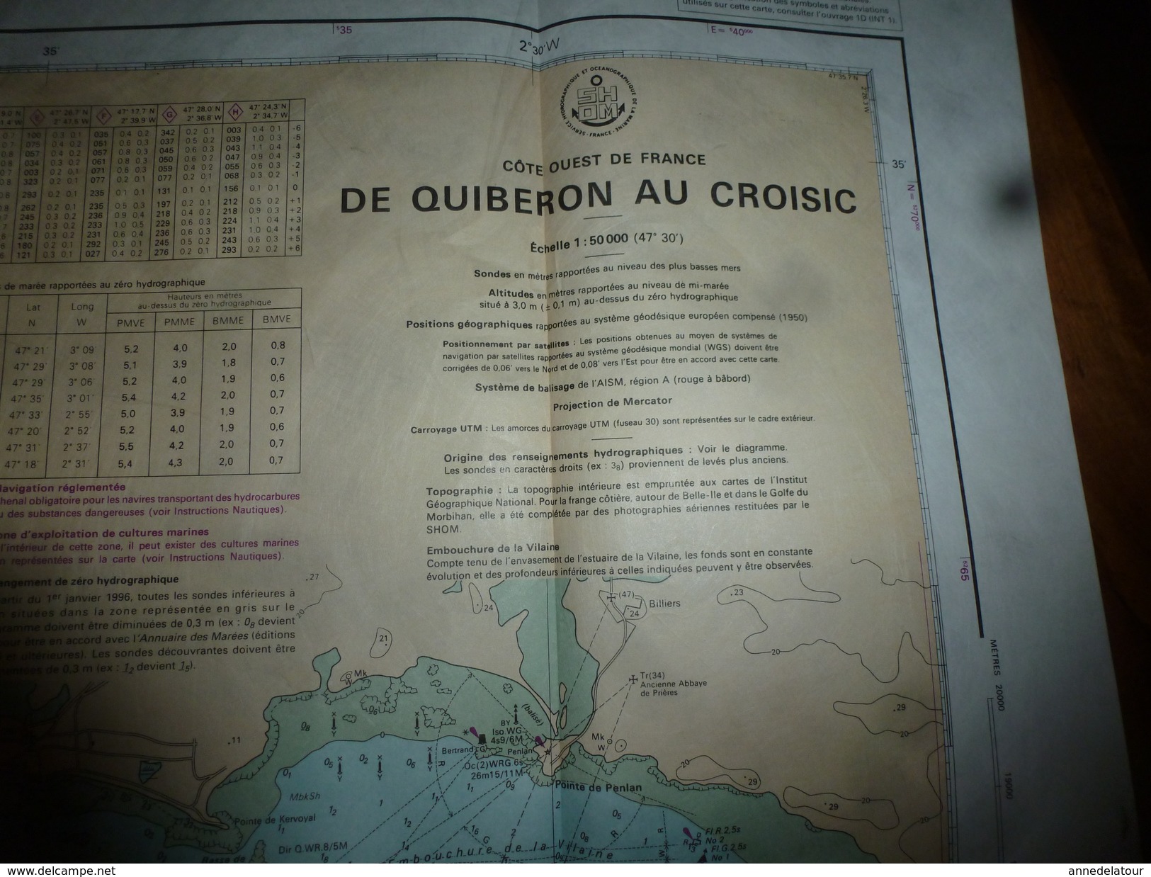 1997 De QUIBERON Au CROISIC :  CARTE SPECIALE "P" Avec Plan Et Illustrations  Avec Instructions Nautiques, Marées, Etc - Nautical Charts