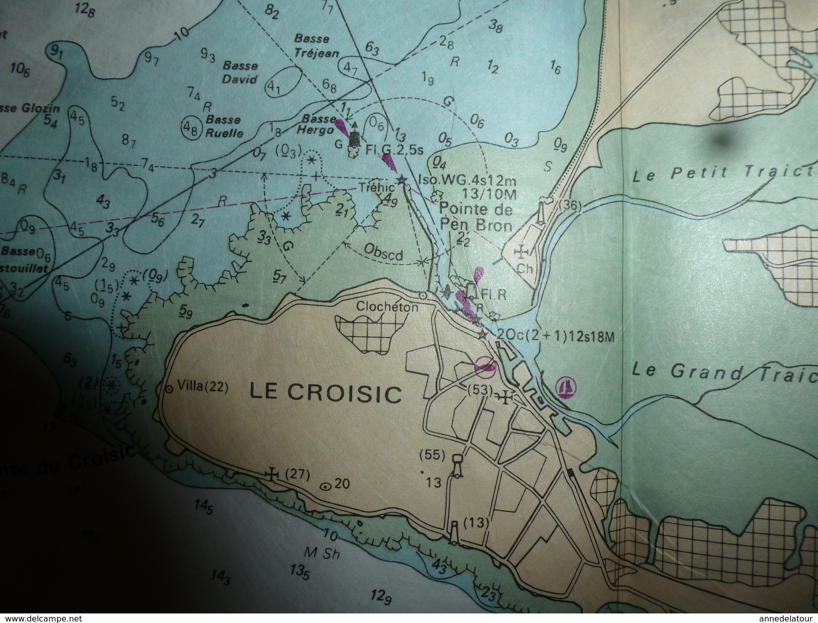 1997 De QUIBERON au CROISIC :  CARTE SPECIALE "P" avec Plan et illustrations  avec instructions nautiques, marées, etc