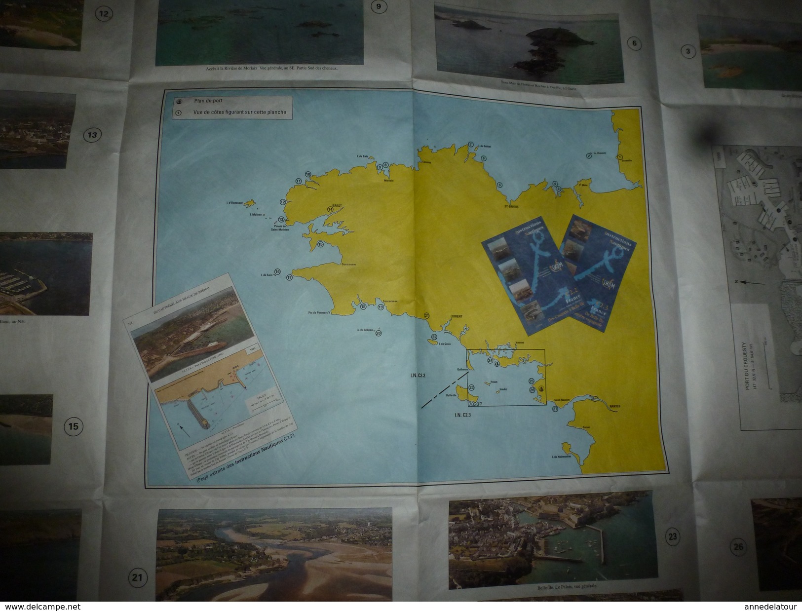 1997 De QUIBERON au CROISIC :  CARTE SPECIALE "P" avec Plan et illustrations  avec instructions nautiques, marées, etc