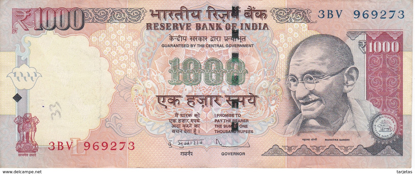 BILLETE DE LA INDIA DE 1000 RUPEES    (BANKNOTE) DIFERENTES FIRMAS - India