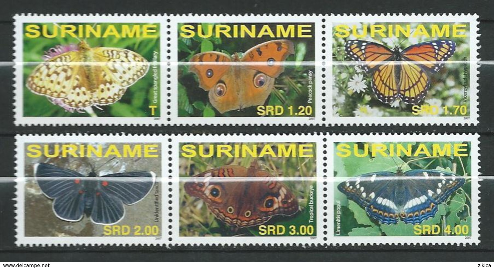 Surinam Suriname 2007 Fauna - Butterflies.Papillons.MNH - Surinam