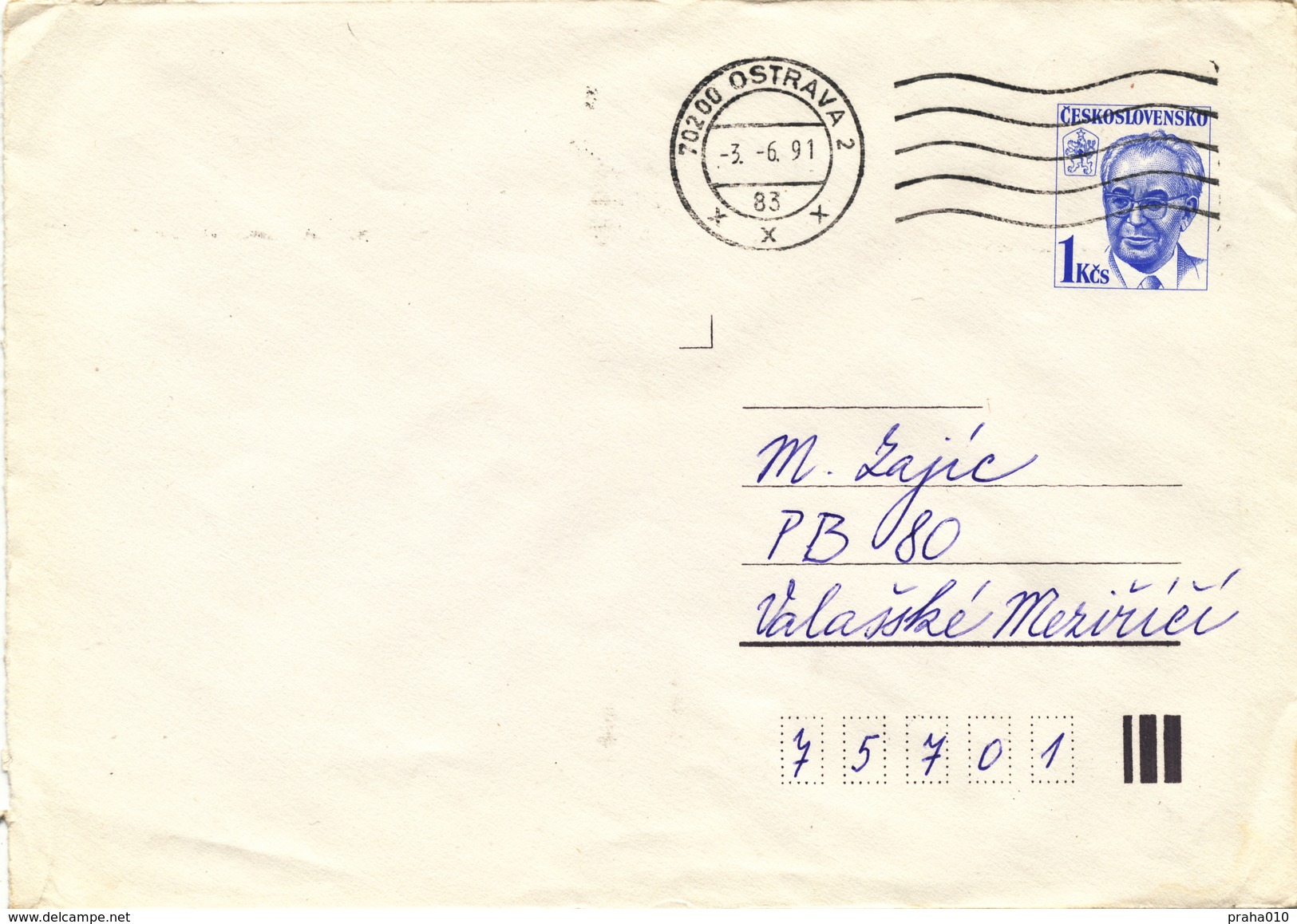 L3513 - Czechoslovakia (1991) 702 00 Ostrava 2 (Postal Stationery: President Gustav Husak (1913-1991)) - Buste