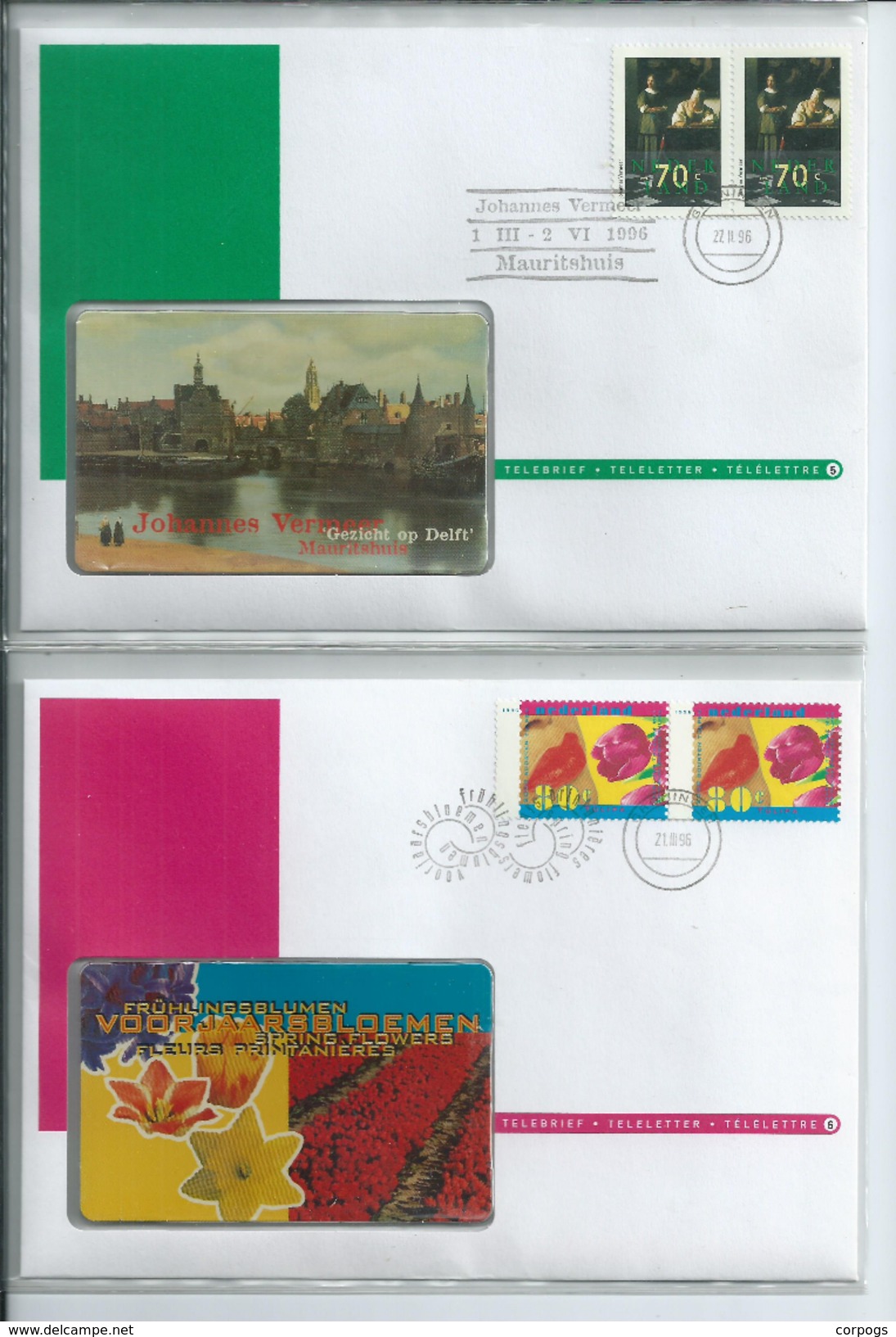 Complete Set Telebrieven 1 / 36 Ongebruikte Telefoonkaart + Zegel Phonecard On Letter (not Used) + Stamp Canceld - FDC