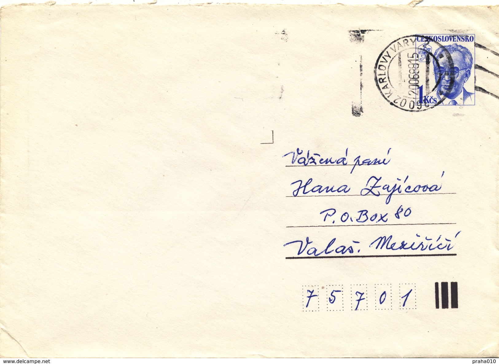 L3518 - Czechoslovakia (1988) 360 02 Karlovy Vary 2 (Postal Stationery: President Gustav Husak (1913-1991)) - Enveloppes