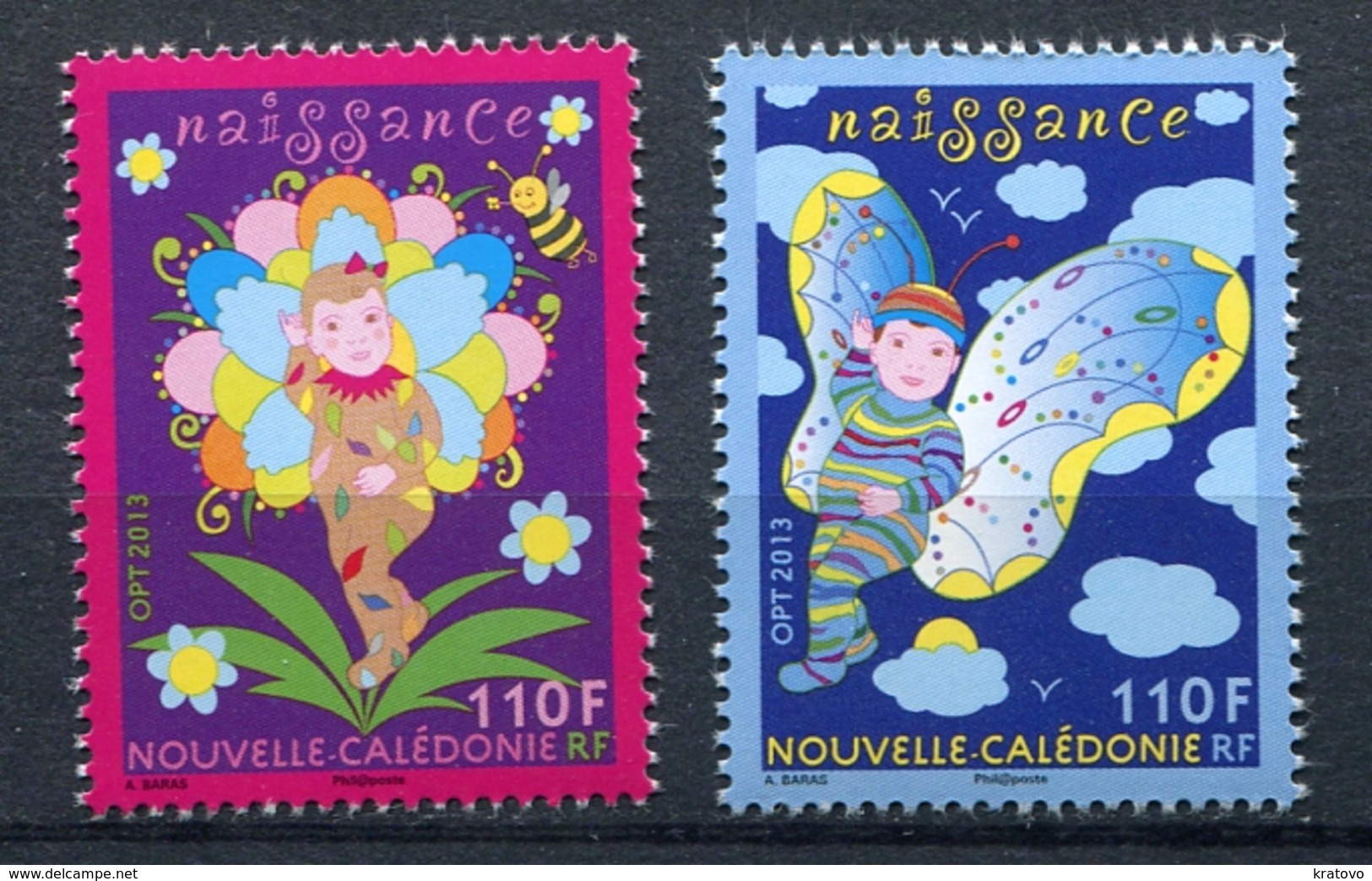 NEW CALEDONIA 2013 BIRTH CHILD Full Set Of 2 MNH - Unused Stamps