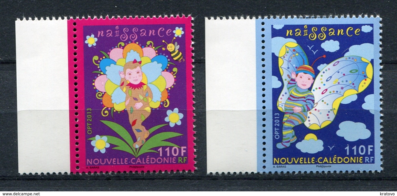 NEW CALEDONIA 2013 BIRTH CHILD Full Set Of 2 MNH - Unused Stamps