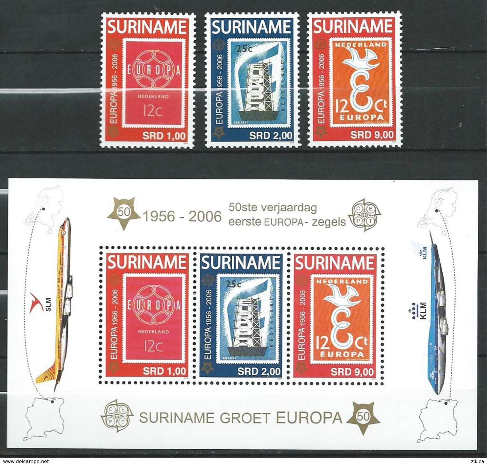 Surinam Suriname 2006 The 50th Anniversary Of The First EUROPA Stamp.S/S And Stamps.MNH - Suriname