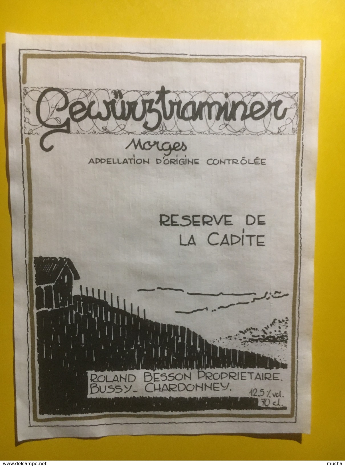 3619 - Suisse Vaud Gewürztraminer Réserve De La Capite Morges - Autres & Non Classés