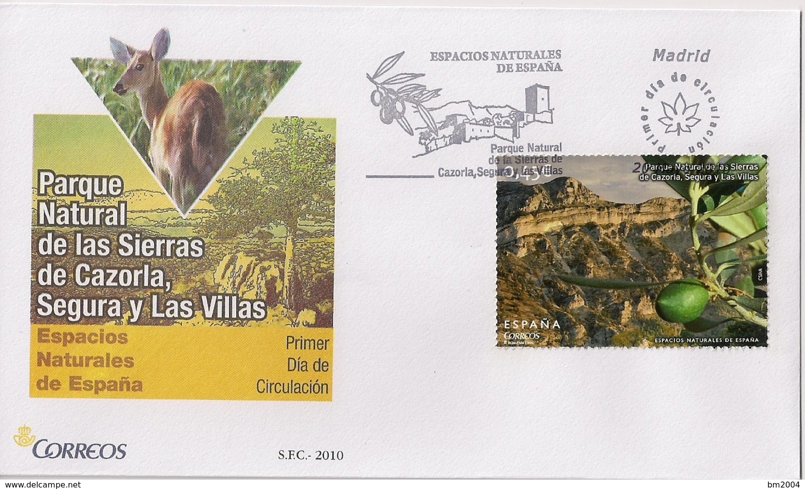 2010 Spanien Mi. 4508-10 FDC    Spanische Naturschutzgebiete - FDC