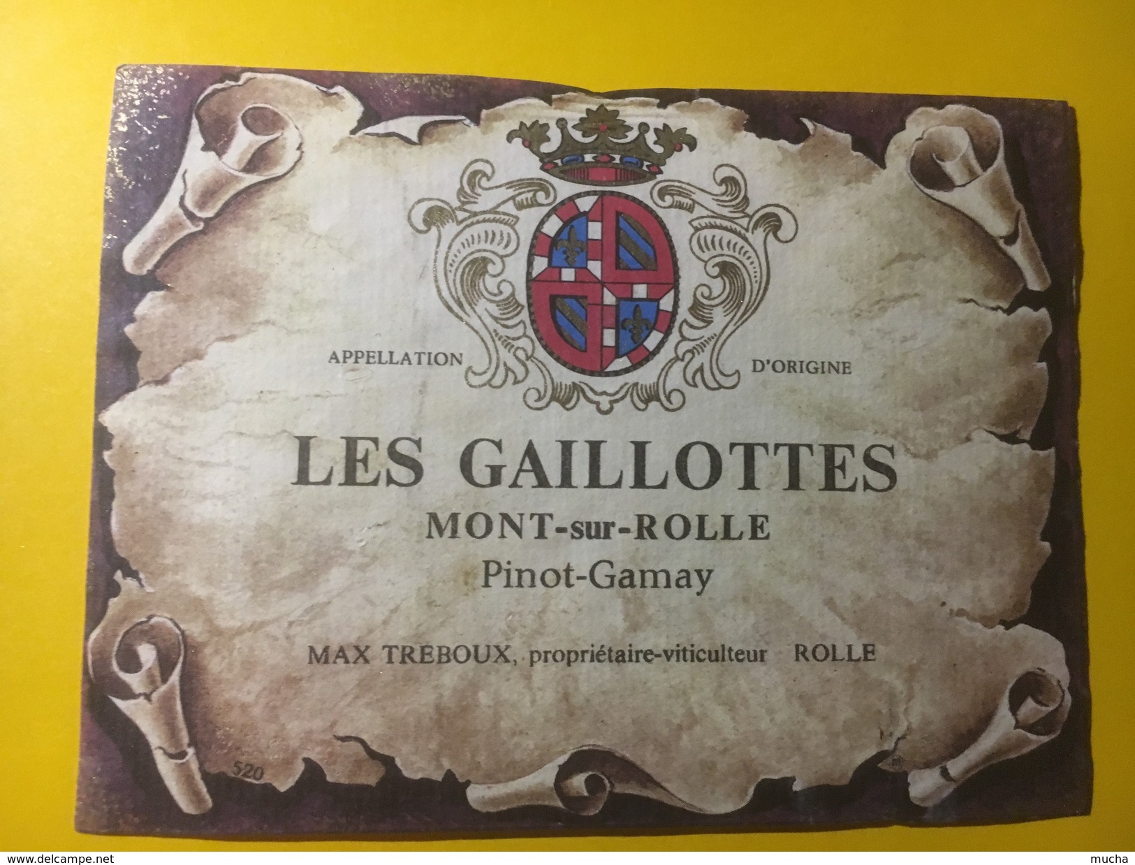 3634 - Suisse Vaud Les Gaillottes Pinot-Gamay Mont-sur-Rolle - Autres & Non Classés