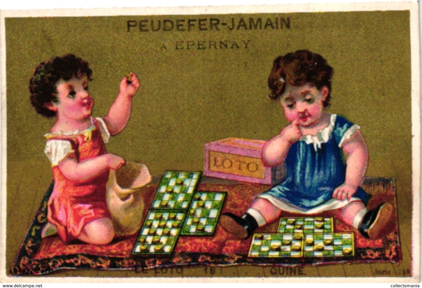 2 Cards C1900 Pub Peudefer Epernay Bruneau Mans  Loto Children Playing Loto - Andere & Zonder Classificatie