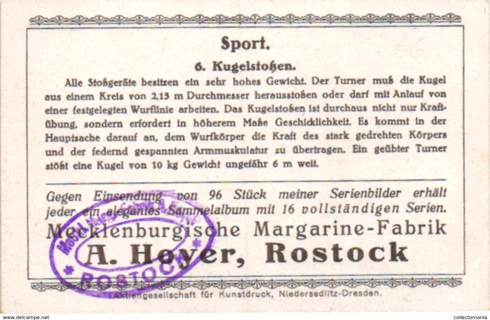 8 Cards Kogelstoten Lancer du Poids Shot-Put Pub Olympia 1932 -1936 Hoyer Erdal