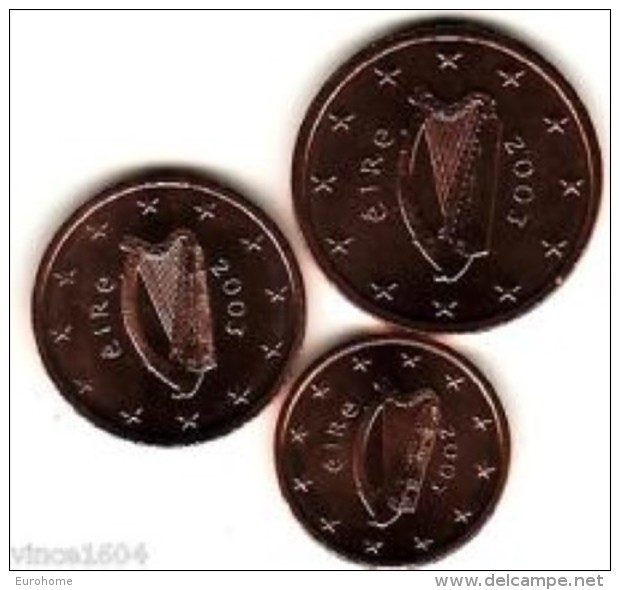 Ierland 2010    1-2-5 Cent  UNC Uit De Zakjes  UNC Du Sackets  !! - Irlande