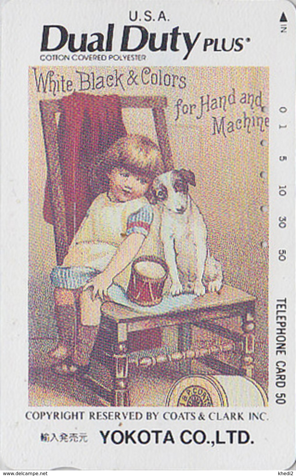 Rare Télécarte Japon / 110-011 - POSTER - USA DUAL DUTY - Enfant CHIEN & Tambour - Boy & DOG Music Japan Phonecard - Mode