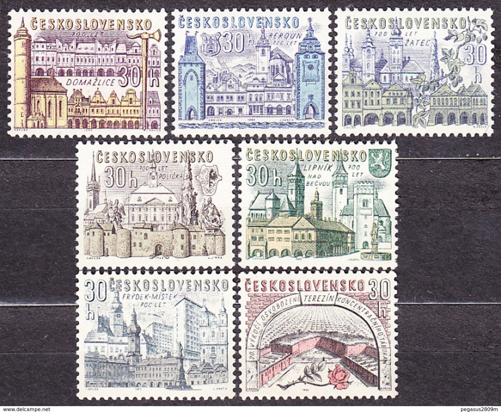 CZECHOSLOVAKIA 1965, Complete Set, MNH. Michel 1508-1514. HISTORICAL CITIES. Good Condition, See The Scans. - Unused Stamps