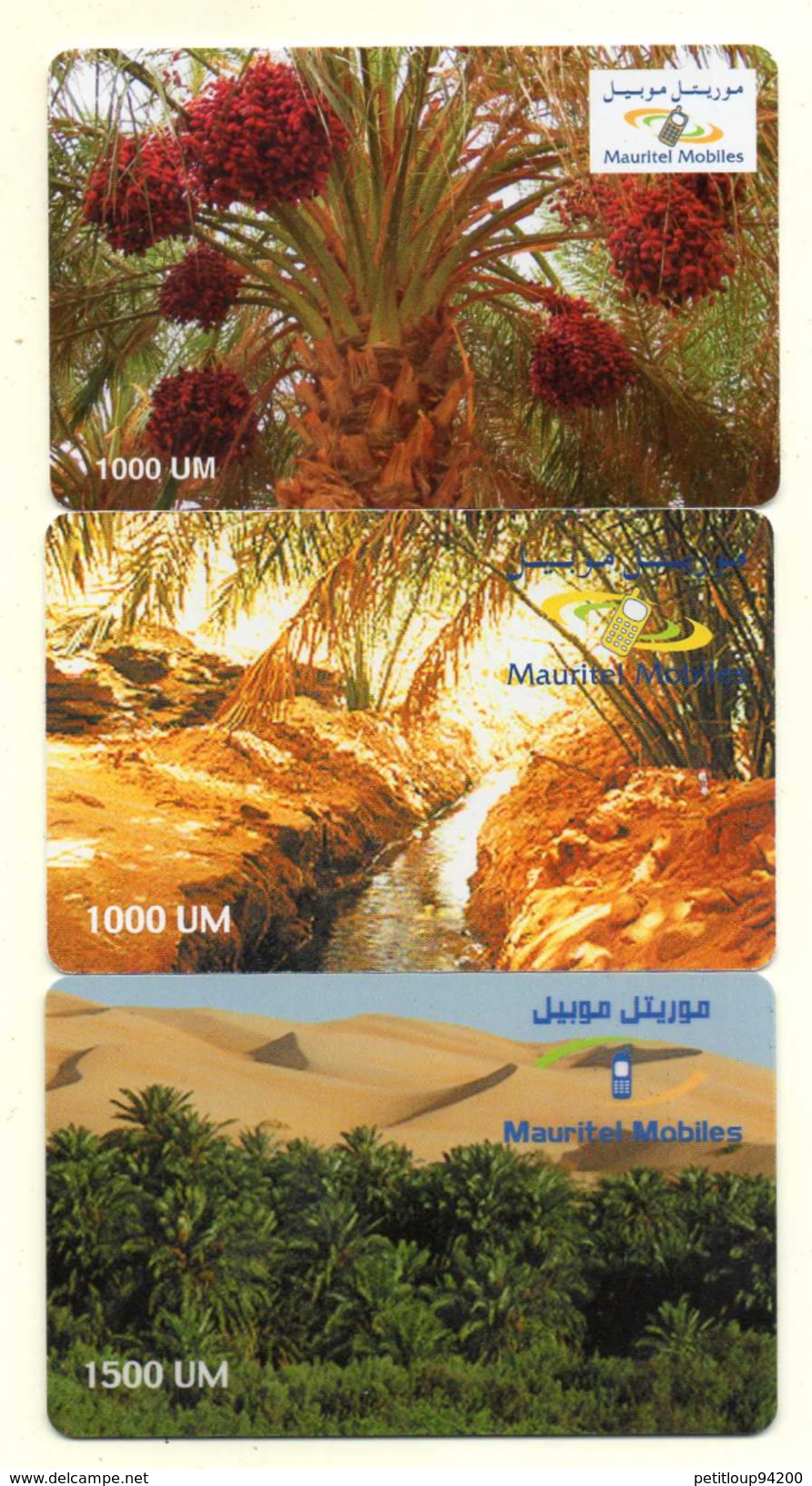 RECHARGES GSM  MAURITANIE  Mauritel   *1000 UM  *1000 UM  *1500 UM  (lot De 3) - Mauritanie