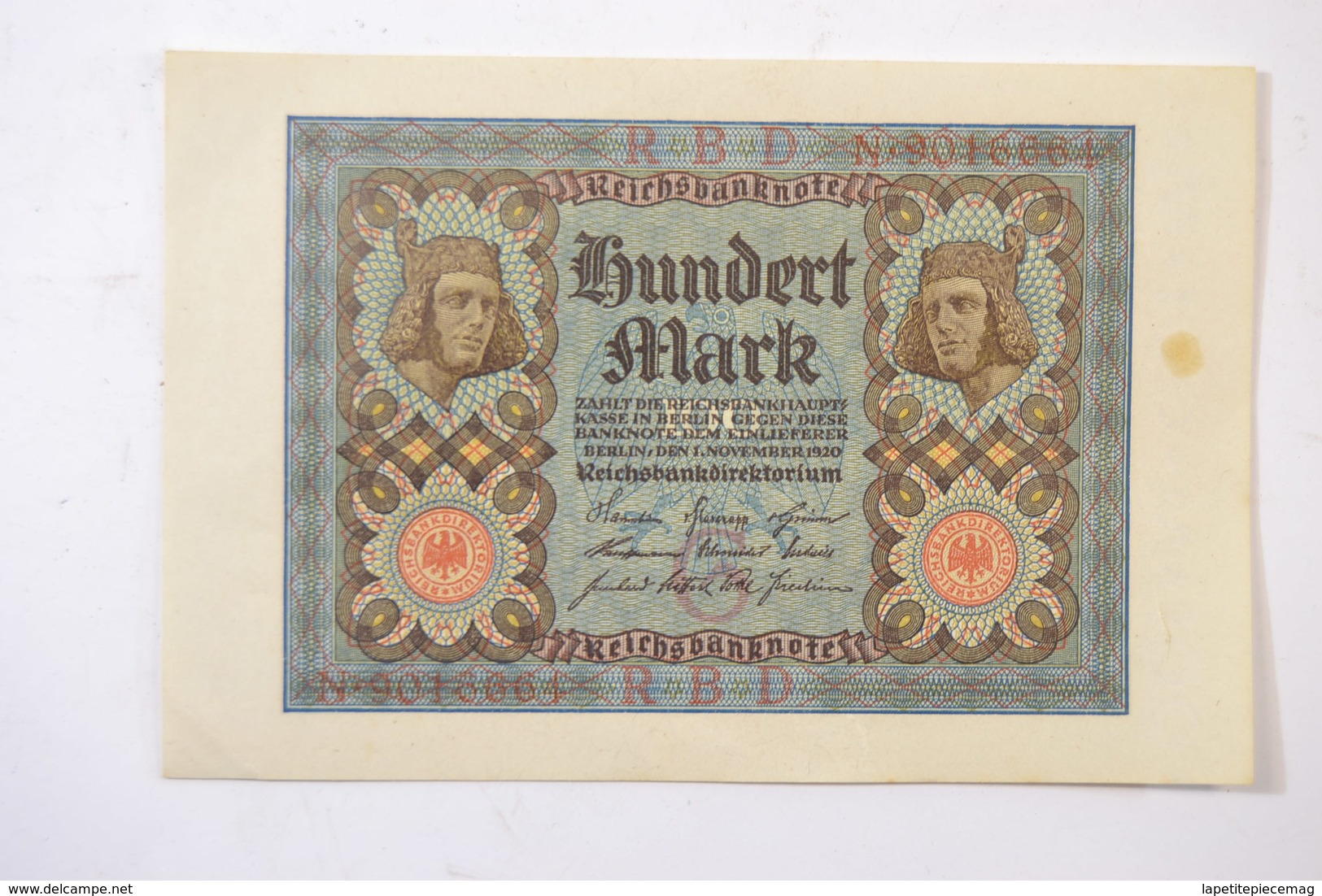 (AR10) 100 Hundert Mark 1920 Reichsbanknote - 100 Mark