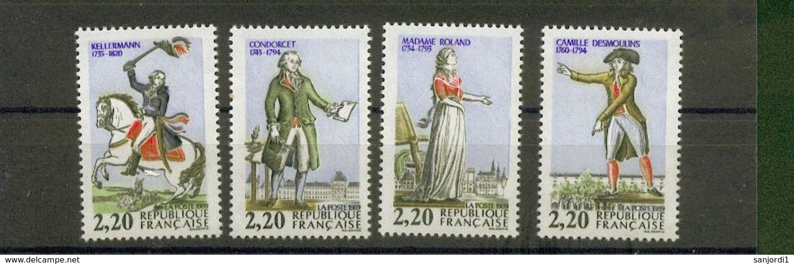 France 2592 2595 2667 2670 2700 2703 Des  BF  10 12 13 Personnage De La Révolution Française Neuf ** TB MNH Faciale 4 - Revolución Francesa