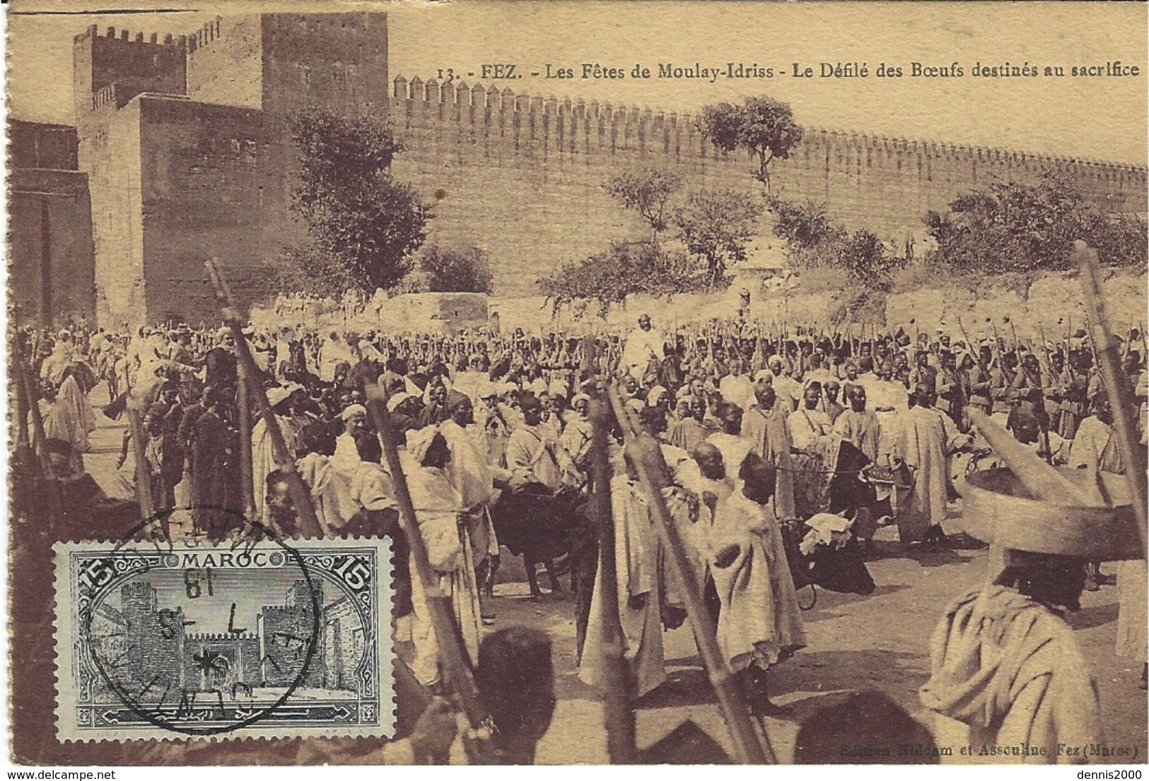 13- FEZ -les Fêtes De Moulay-Idriss - Le Défilé Des Boeufs Destinésau Sacrifice -ed. Niddam - Fez