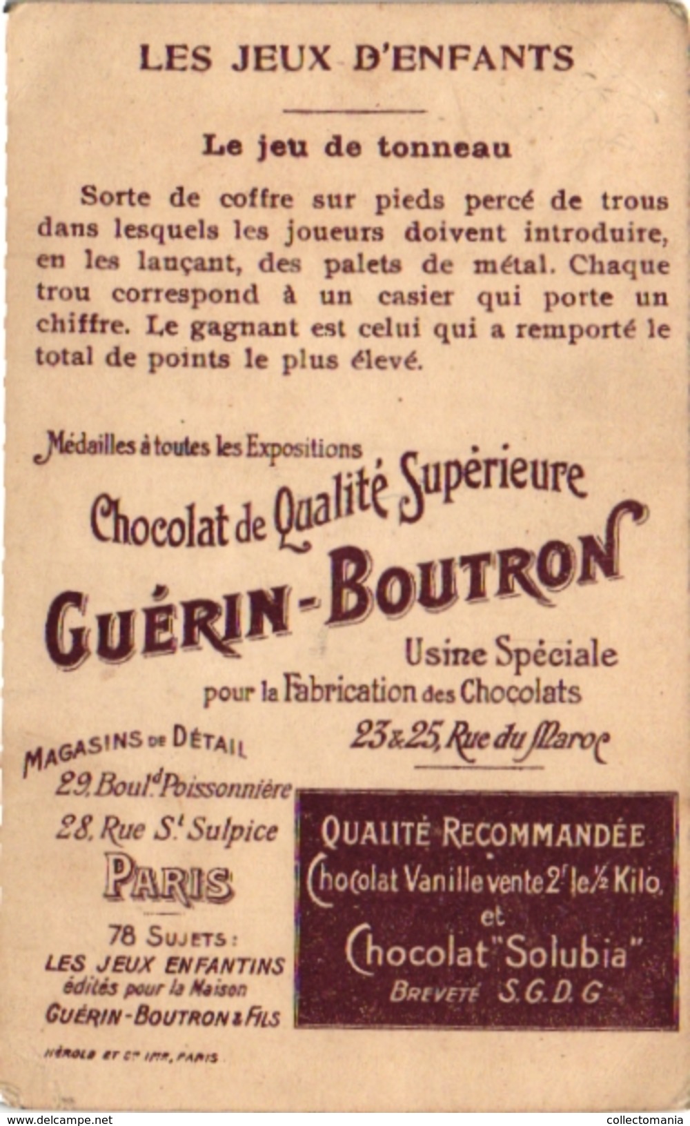 6 Cards Pub Guérin Boutron Tour St Jaques Charlemagne Boyer Béranger  Le Jeu de Tonneau Game of Barel TONNEN