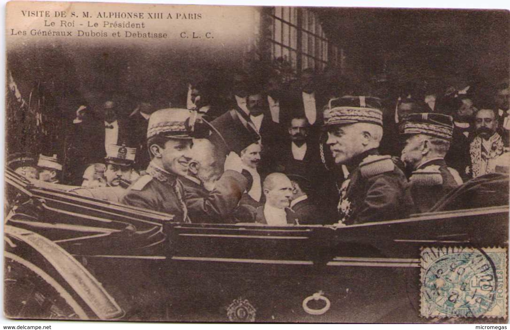 Visite De S.M. ALPHONE XIII à Paris - Le Roi, Le Président, Les Généraux Dubois Et Debatisse - Receptions