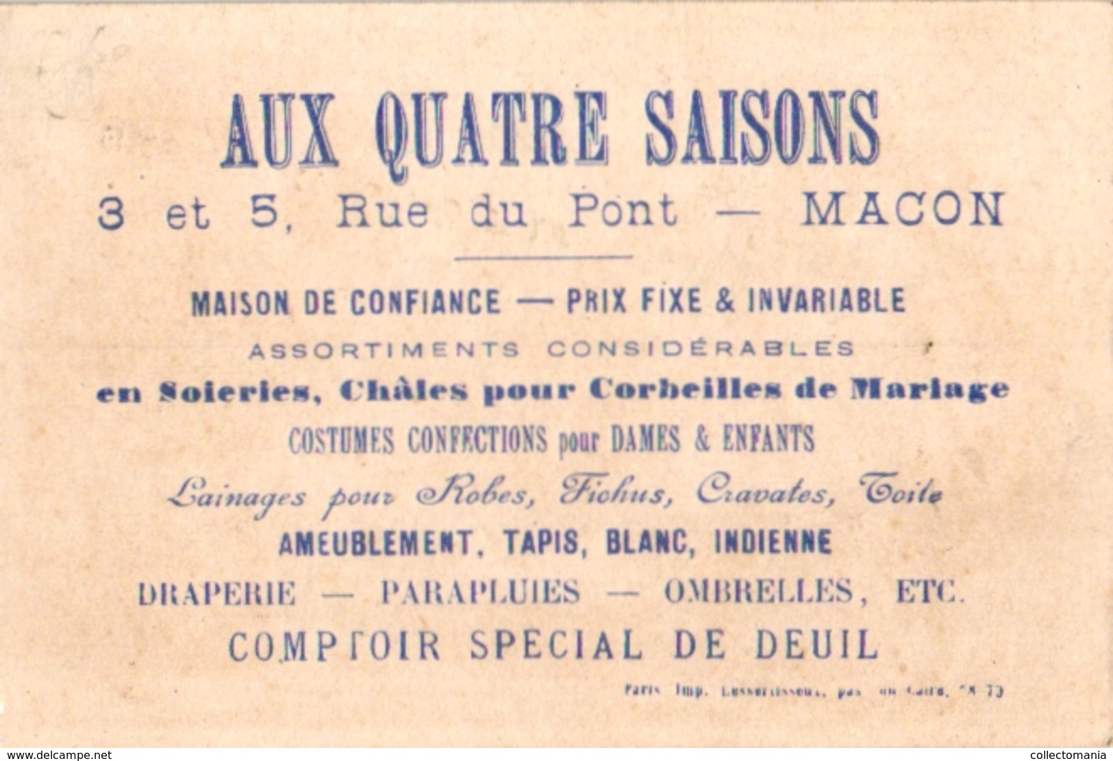 6 Trade Cards PUB Au Quatre Saison Imp Lessertisseux  Toupie Française Ronflante Sabot Allemagne Japonaise SPINNING