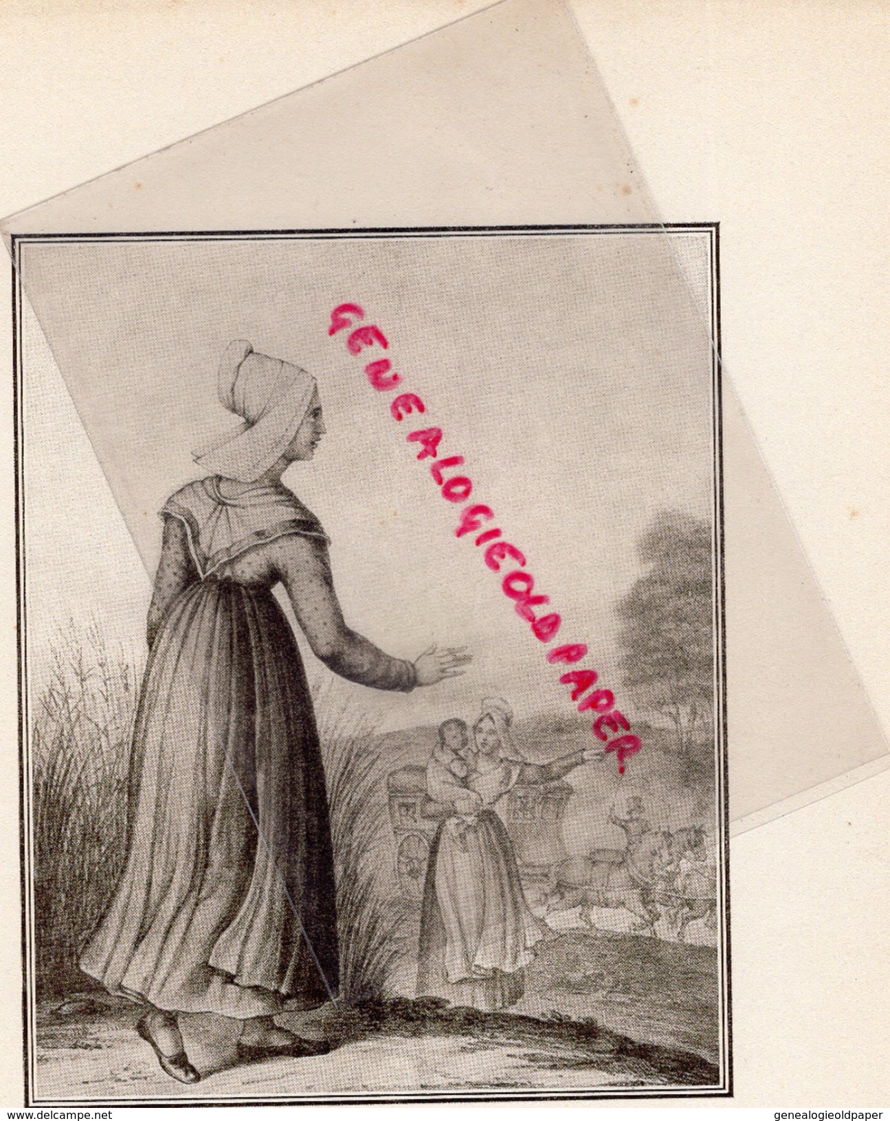 COSTUMES FRANCE XIXE S.- GRAVURE 28- FEMMES DE NOGENT LE ROTROU- IMPRIMERIE DUMOULIN PARIS 1932- RAON L' ETAPE - Estampes & Gravures
