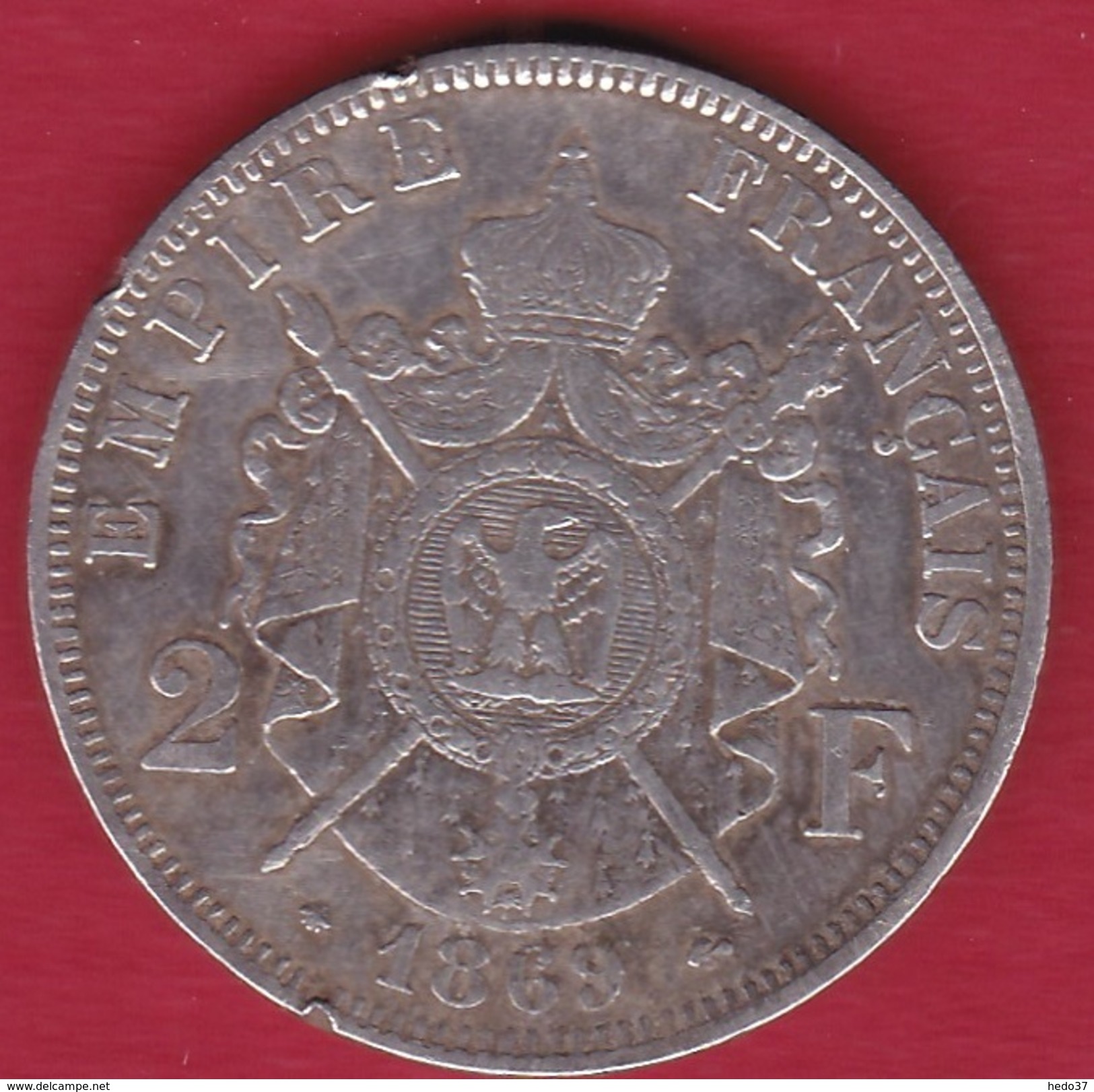 France 2 Francs Napoléon III Tête Laurée 1869 A - Altri & Non Classificati