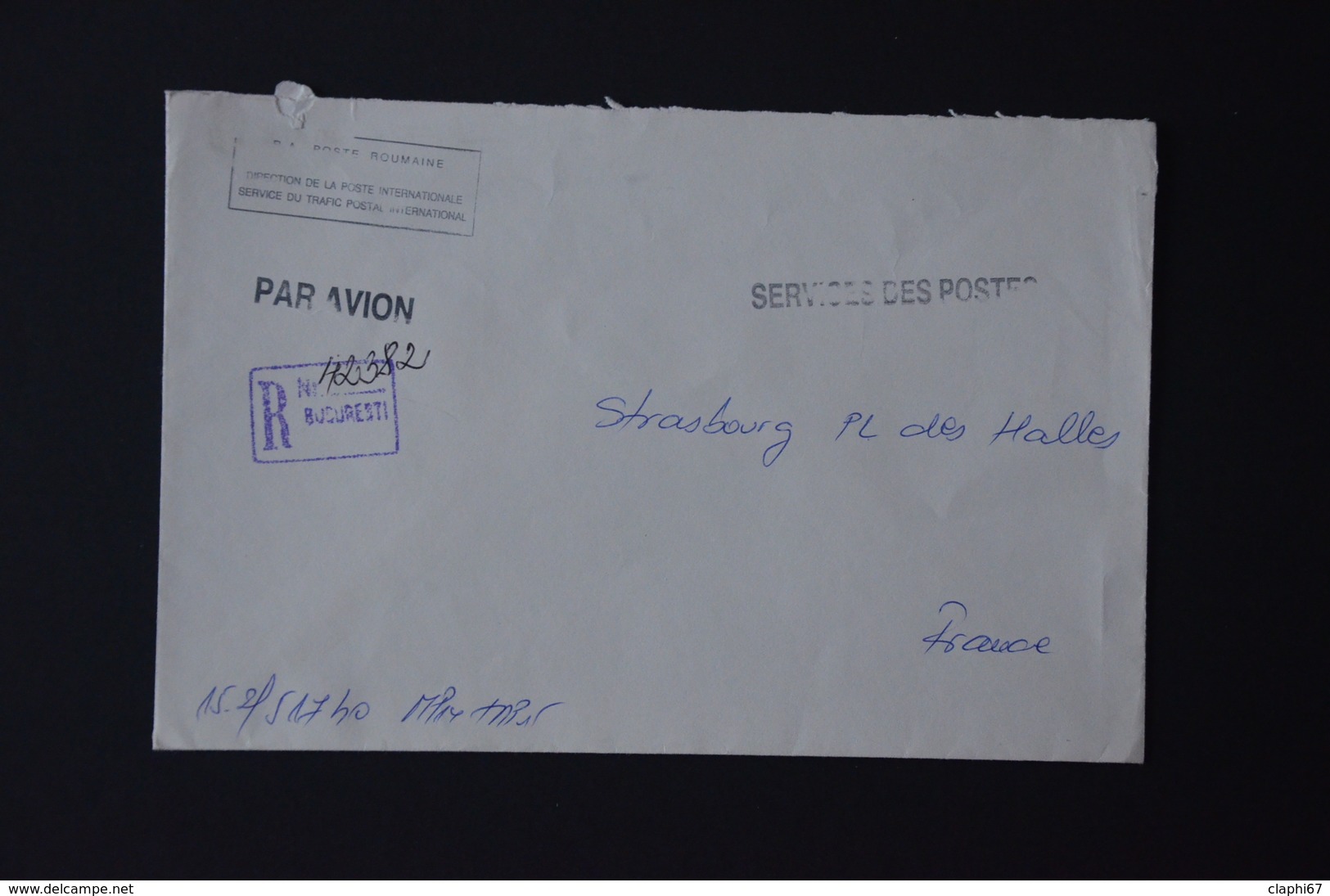 Lot de 15 grandes lettres d'administrations (15 scan) de divers pays vers la poste française.