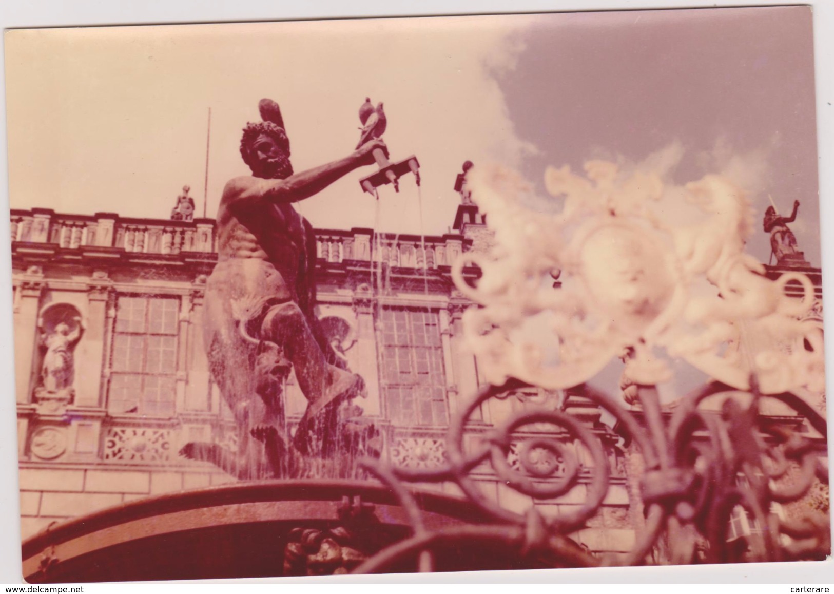 CARTE PHOTO BARWNA,POLOGNE ,GDYNIA,GDANSK,FONTAINE NEPTUNE - Pologne