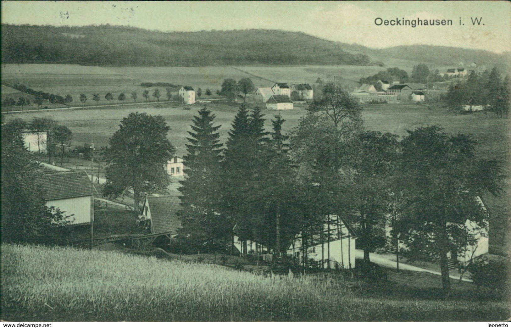 AK Halver-Oeckinghausen, Teilansicht, O 1921, Briefmarke Entfernt (1636) - Halver