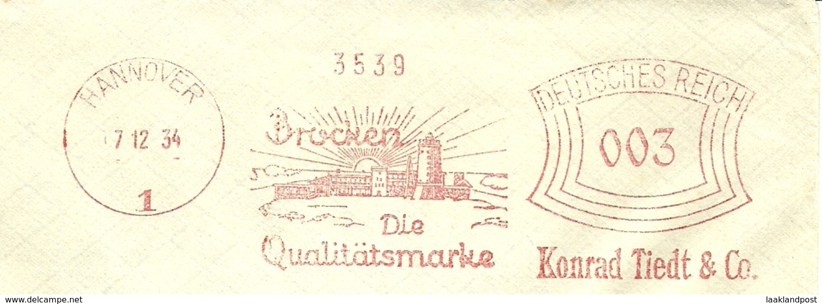 Firmcover Meter Brocken Die Qualitatsmarke, Konrad Tiedt, Hannover 2/12/1934 - Abdijen En Kloosters