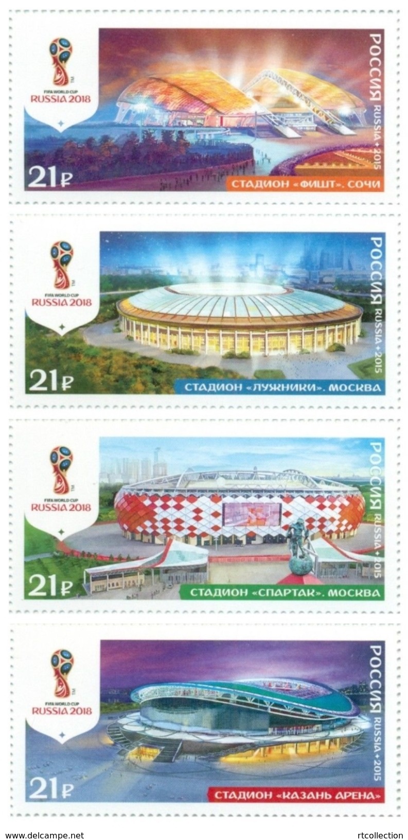 Russia 2015 - One Set 2018 FIFA Football World Cup Stadiums Soccer Architecture Sports Stamps MNH - 2018 – Rusia