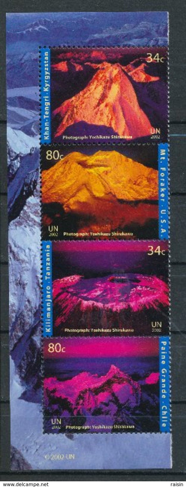 ONU New York 2002 VolcansI Yvert 801-02 BF 16, Michel 819-20 BL 16 MNH - Ongebruikt