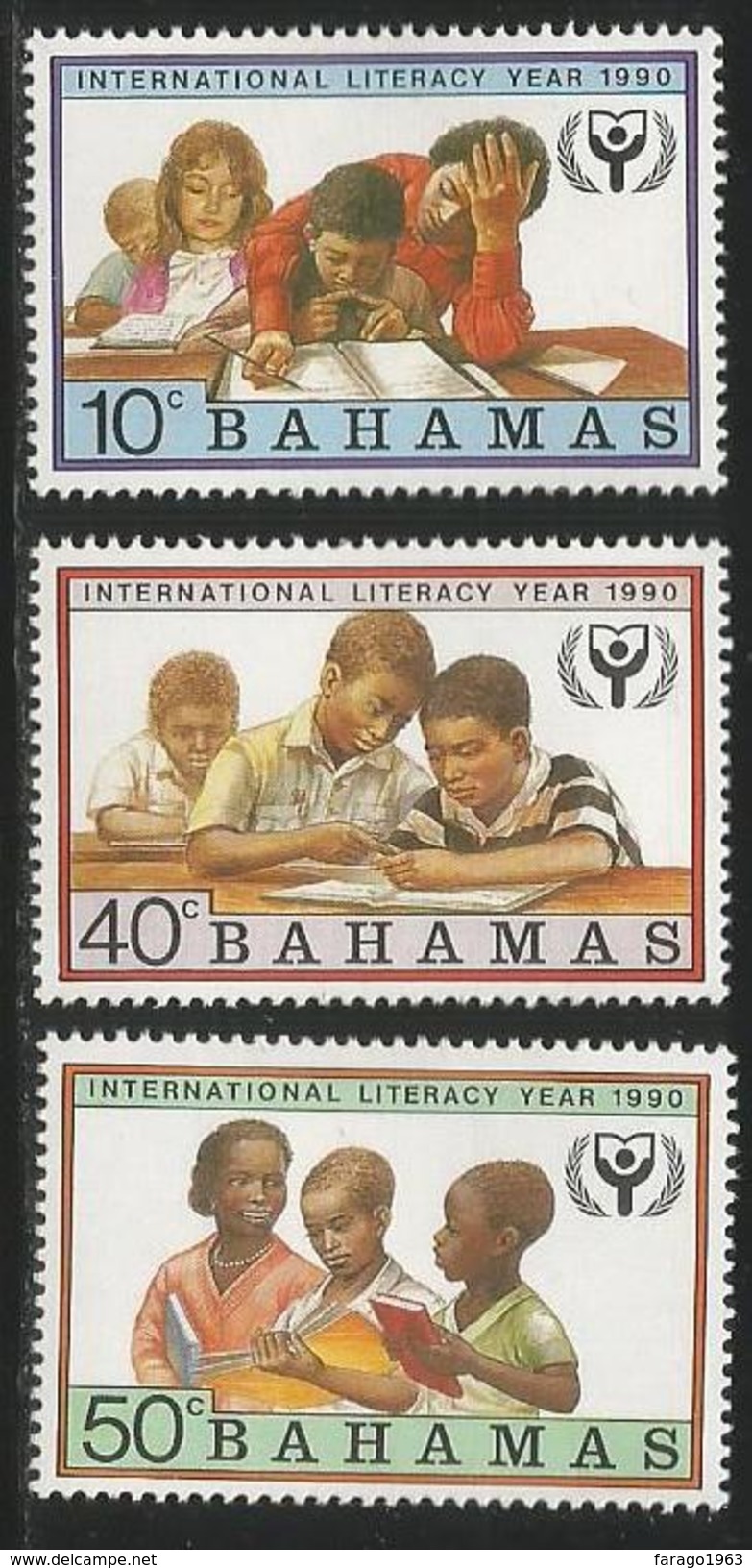 1990 Bahamas Literacy Education Books Complete Set Of 3  MNH - Bahamas (1973-...)