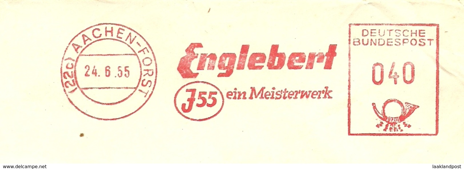 Firmcover Meter  Englebert J55 Ein Meisterwerk Aachen-Forst 24/6/1955 - Fabrieken En Industrieën