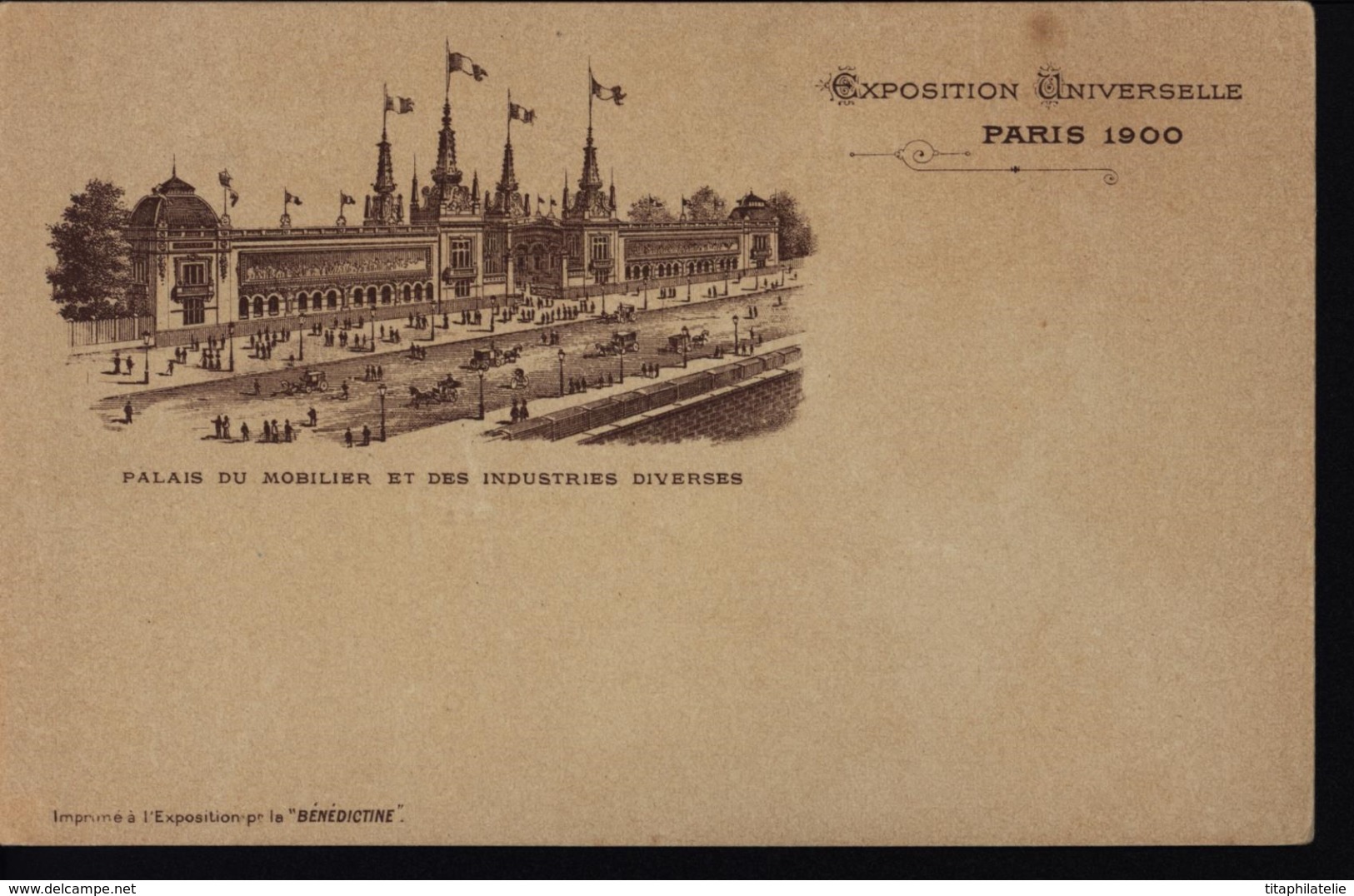 CP Exposition Universelle Paris 1900 Palais Du Mobilier Et Industries Diverses Dos Vue De La Terrasse De La Bénédictine - Esposizioni