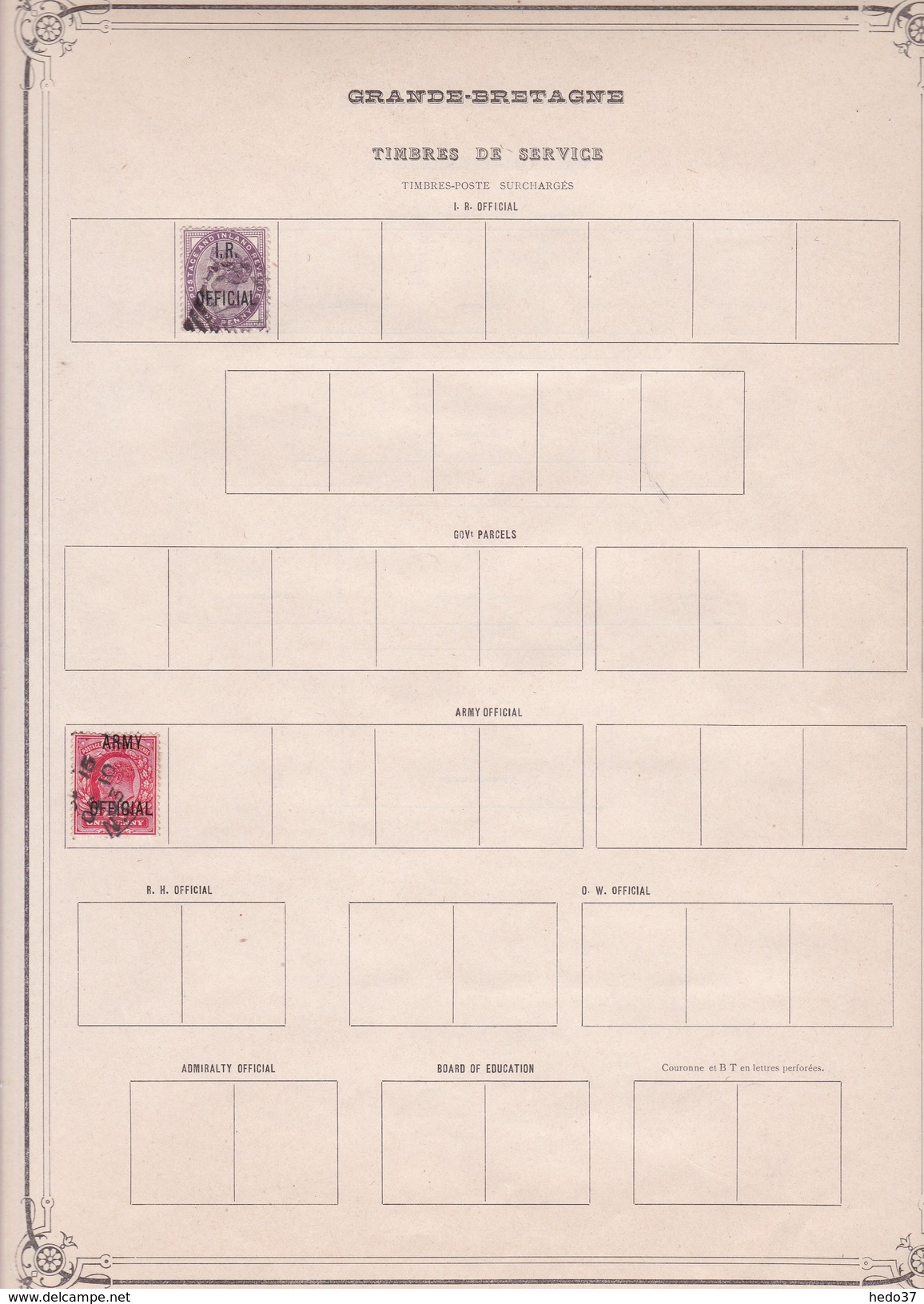 Grande Bretagne - Collection Vendue Page Par Page - Timbres Oblitérés / Neufs * Avec Charnière - B/TB - Dienstzegels