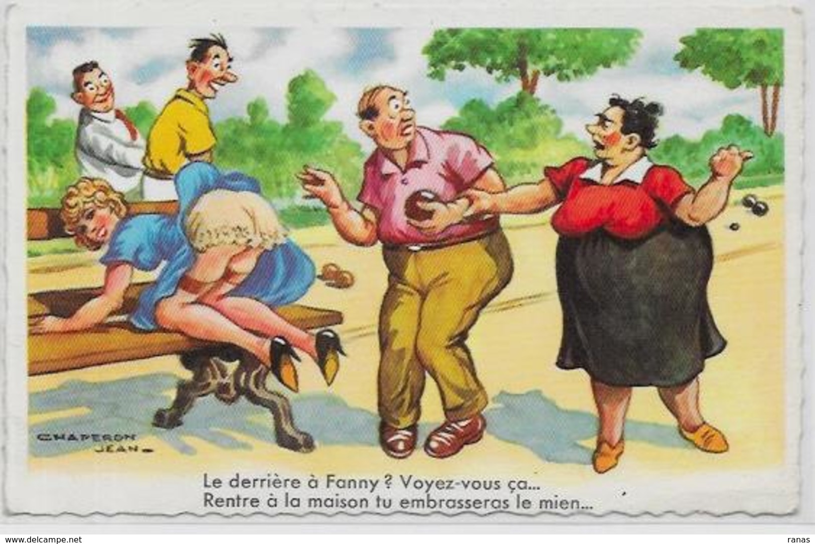 CPSM Jeu De Boules Pétanque Non Circulé Fanny Chaperon - Jeux Régionaux