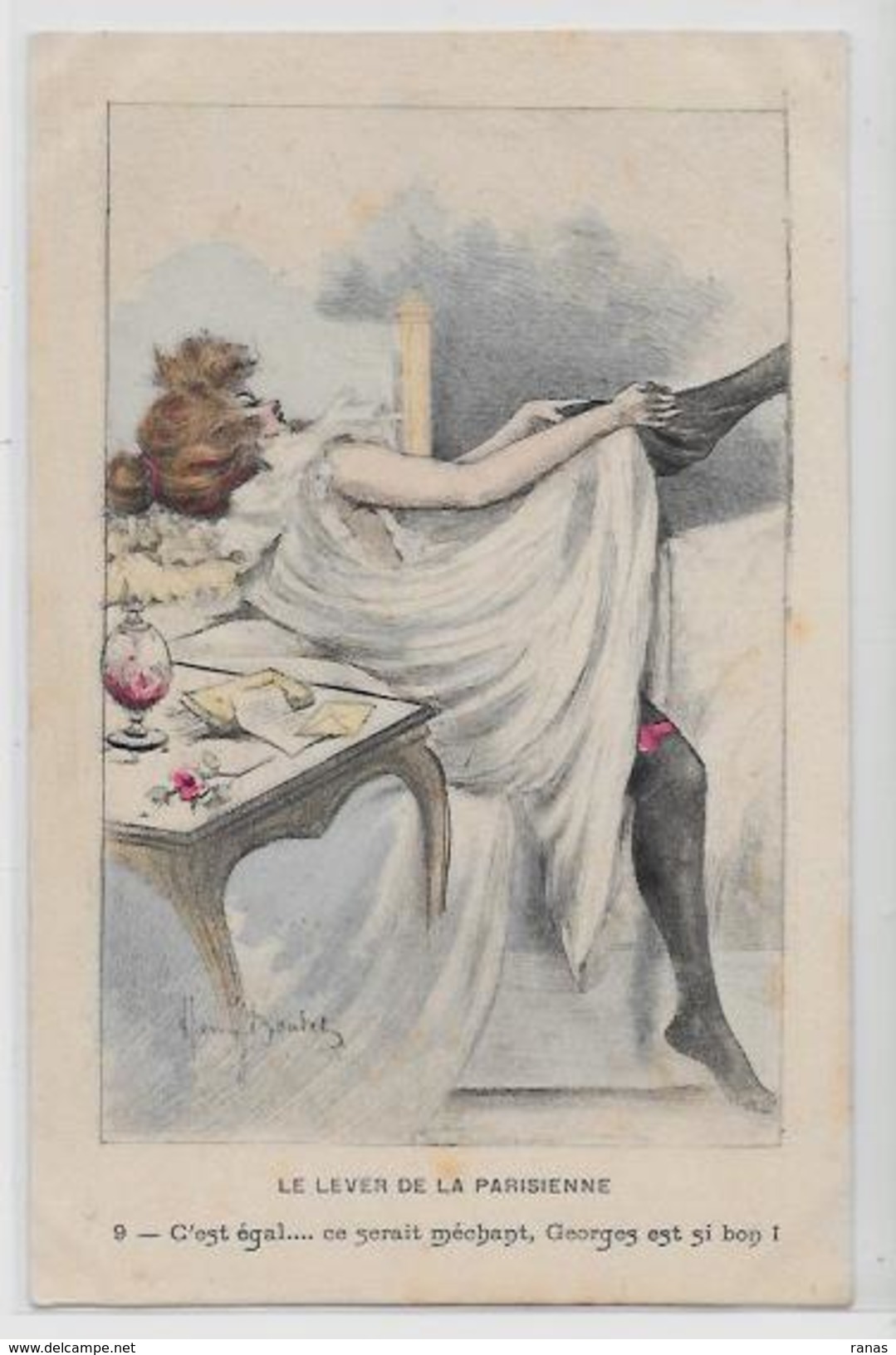 CPA Henri BOUTET Art Nouveau Femme Pin Up érotisme Non Circulé Girl Woman Scan Du Dos - Boutet