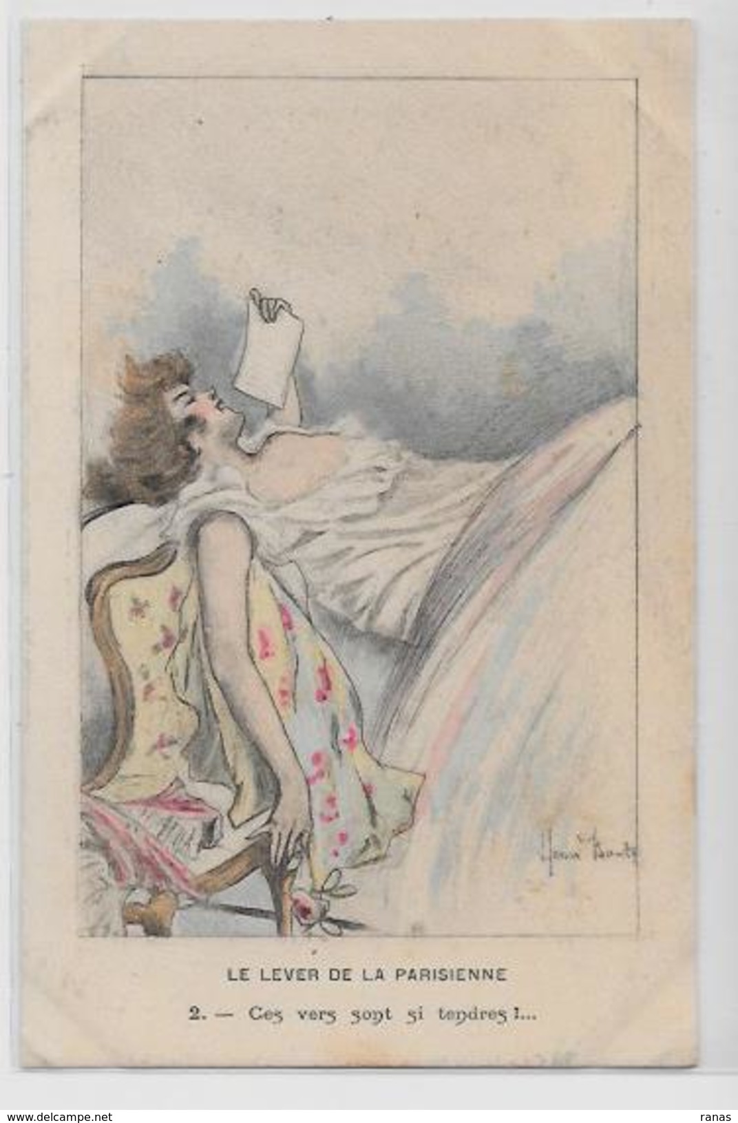 CPA Henri BOUTET Art Nouveau Femme Pin Up érotisme Non Circulé Girl Woman Scan Du Dos - Boutet
