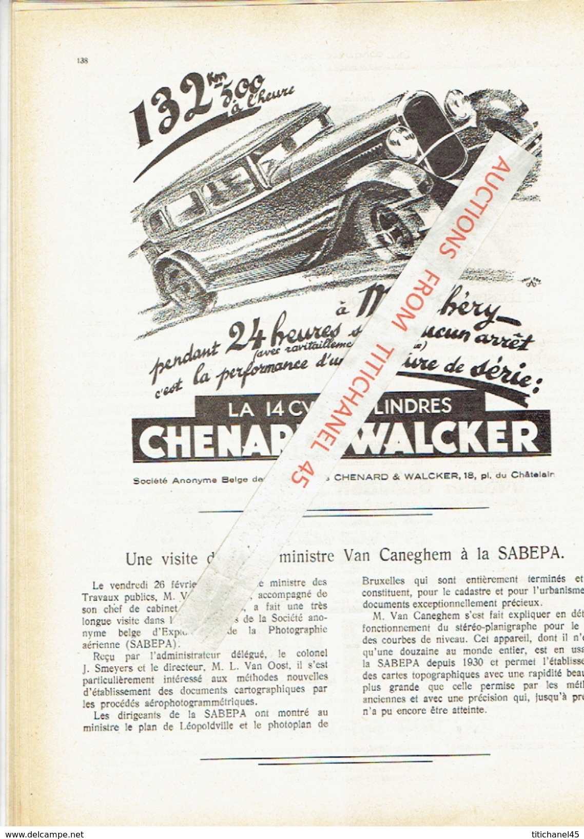 LA CONQUETE DE L'AIR 1932 n°3 -SABENA-CONGO-MINERVA-HISPANO-SUIZA-SABCA-MUSTERLE-FORD-CHENARD-WALCKER-CITROEN-WILLYS