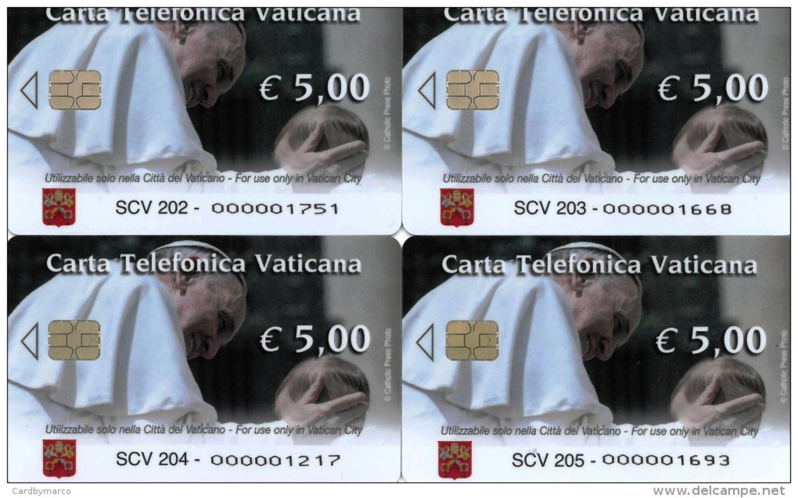 *VATICANO: 1^ Emissione 2014 - Numeri 202/205* -  Schede NUOVE (MINT) A CHIP In Folder - Vaticano