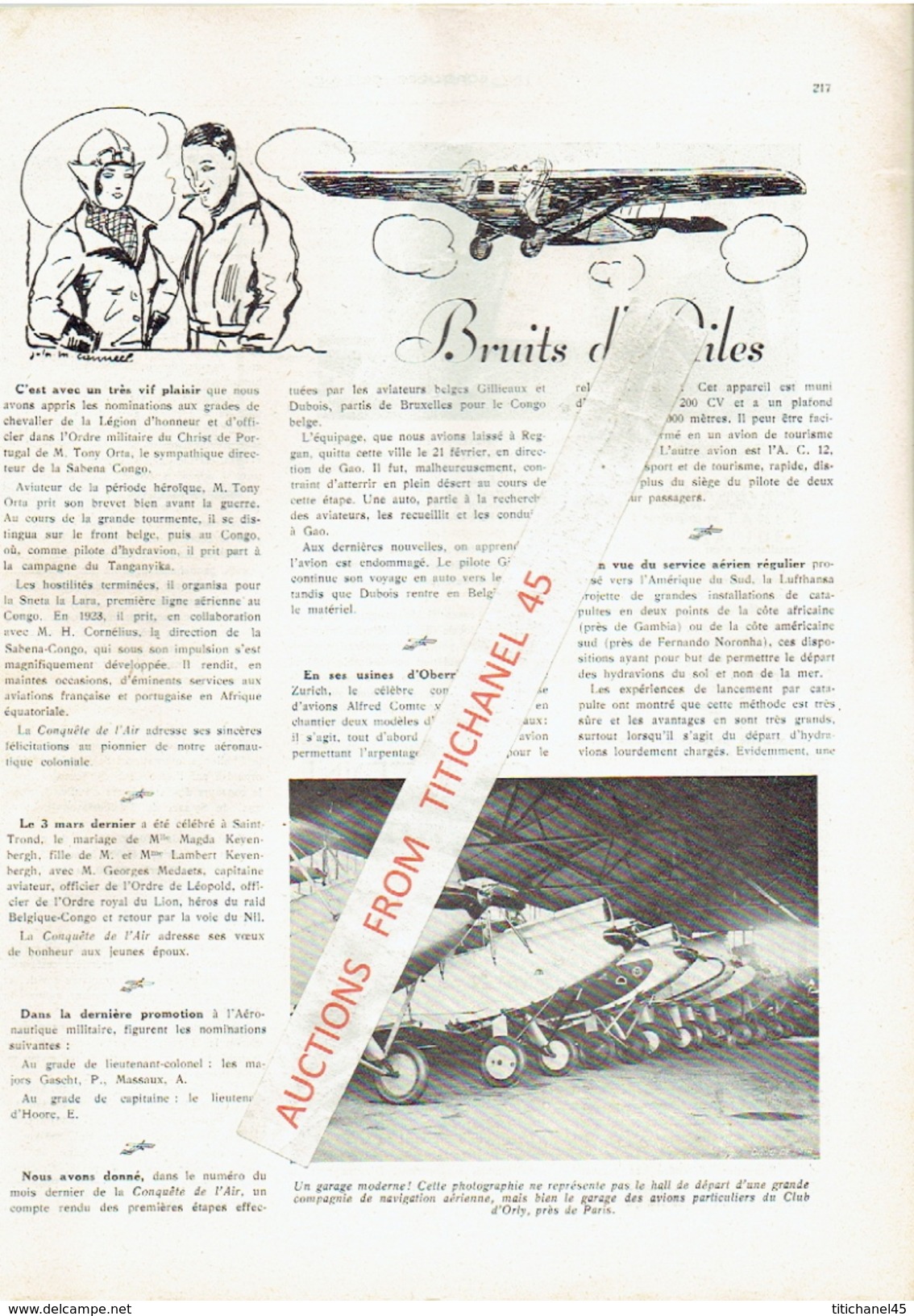 LA CONQUETE DE L'AIR 1932 n°4 -SABENA-CONGO-MINERVA-HYSPANO-SUIZA-BREDA 33-PICCARD-KIPFER-LOCKHEED SIRIUS-NORTHROP ALPHA