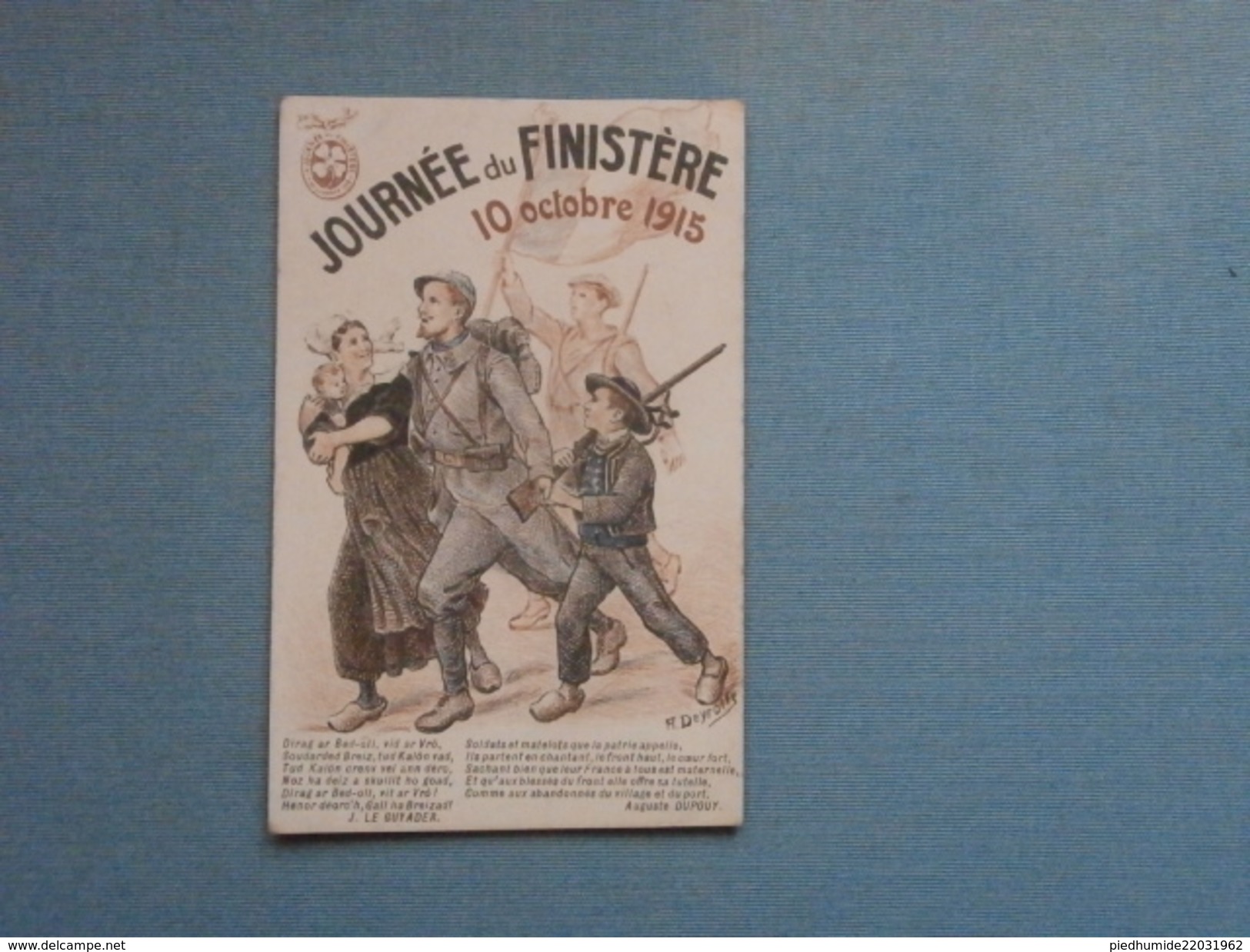 JOURNEE DU FINISTERE 10 OCTOBRE 1915 SIGNE A .DEYROLLE - Altri & Non Classificati