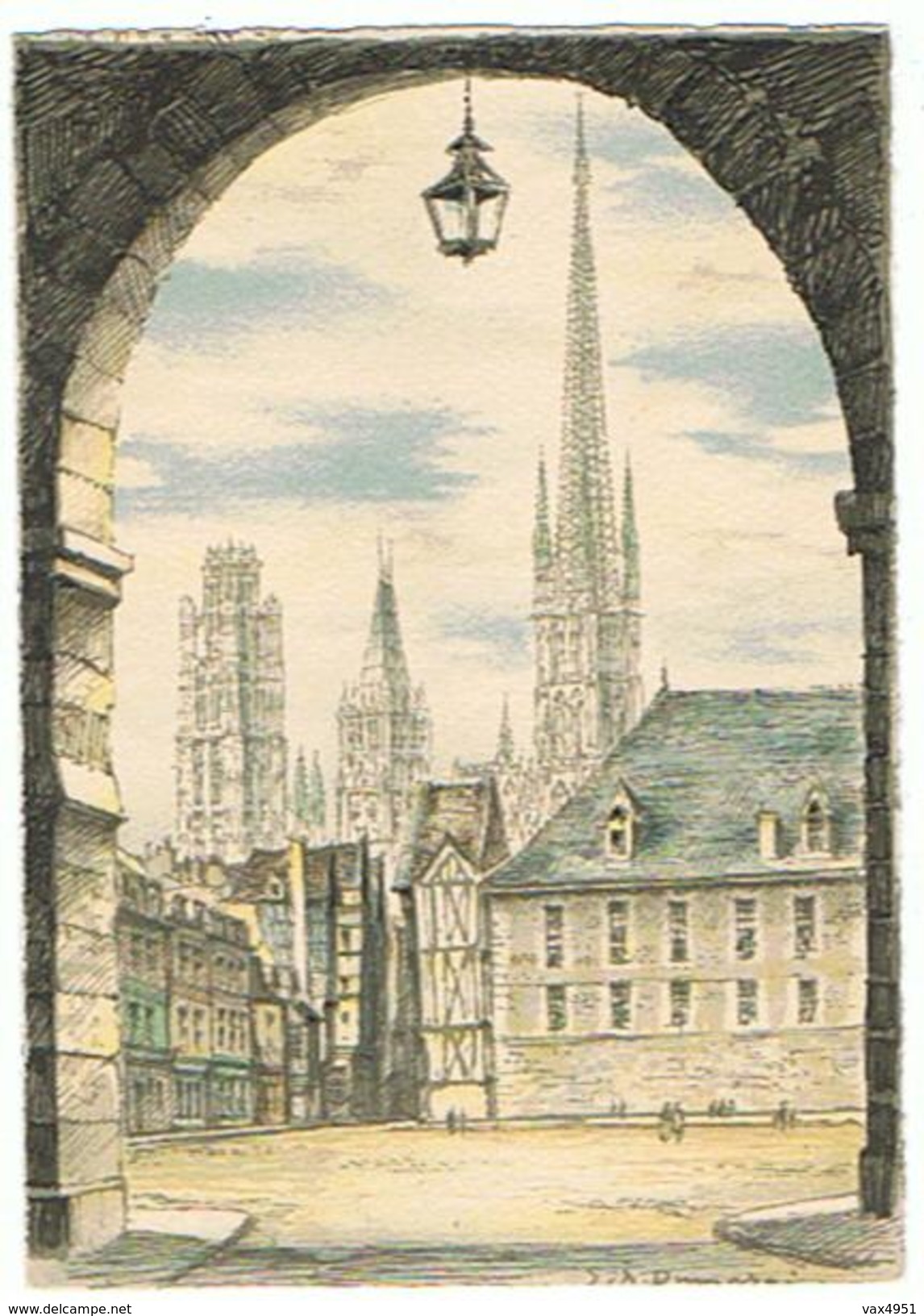 ILLUSTRATEUR  BARDAY  ROUEN L ANCIENNE PLACE HAUTE VIEILLE TOUR    *****  RARE    A     SAISIR ******* - Barday