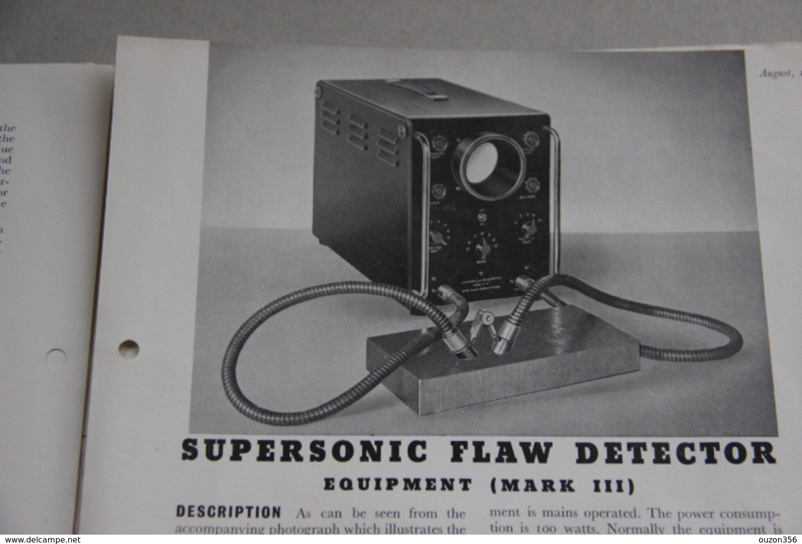 The Hughes Supersonic Flaw Detector (Le Détecteur De Faille Superconic Hughes Pour Metaux, Metallurgie) - Andere & Zonder Classificatie